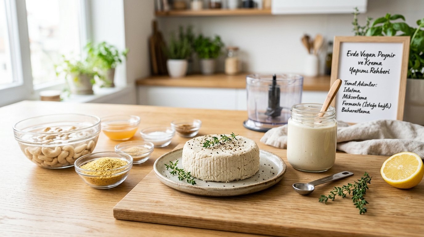 Evde Vegan Peynir ve Krema Yapımı Rehberi: Kaju ve Besin Mayası ile Kusursuz Lezzetler