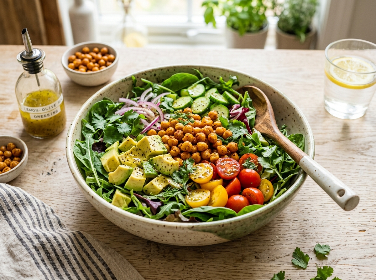 Vegan Avokadolu Nohut Salatası