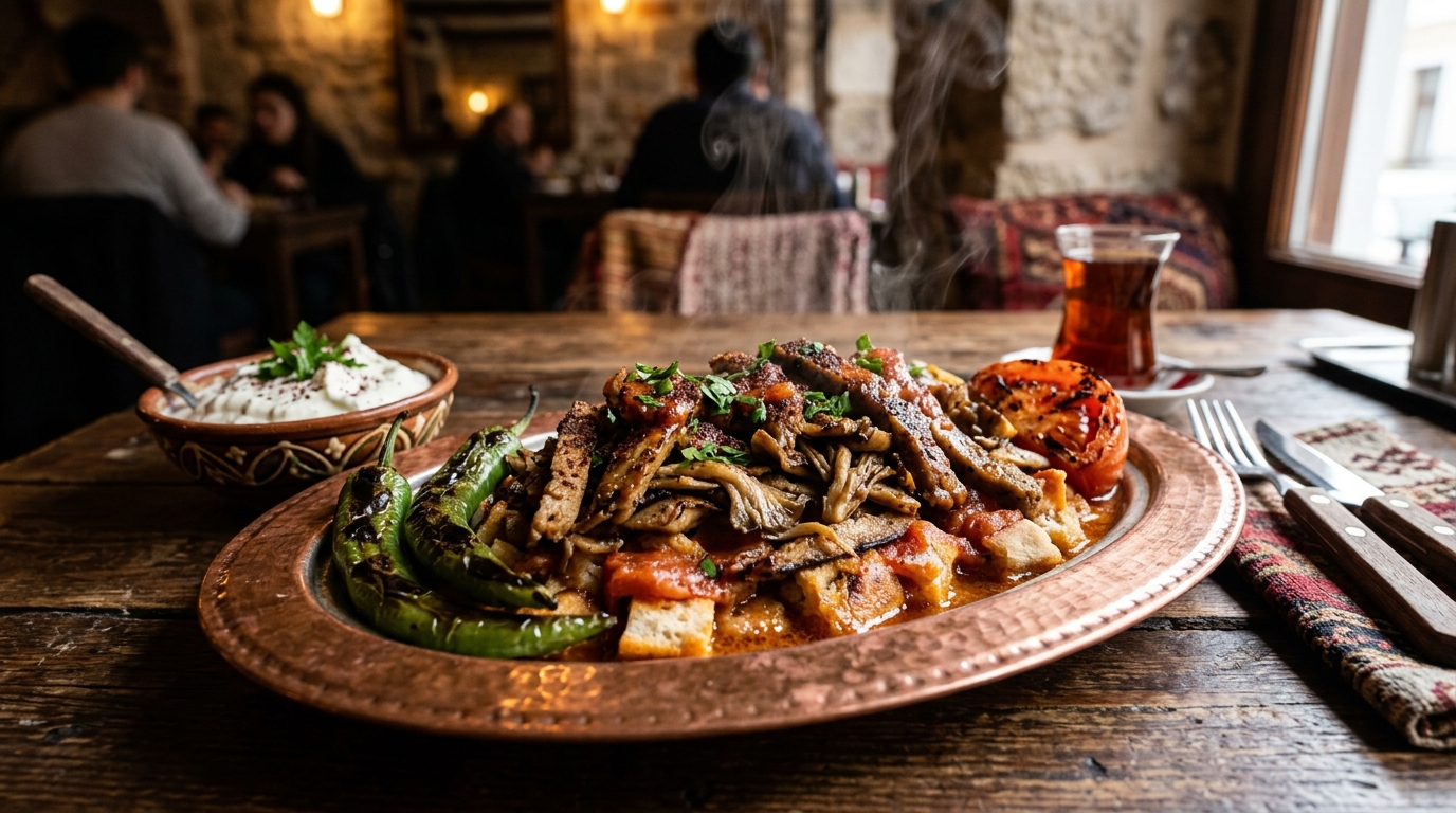 Vegan İskender Kebap (Mushroom Iskender)