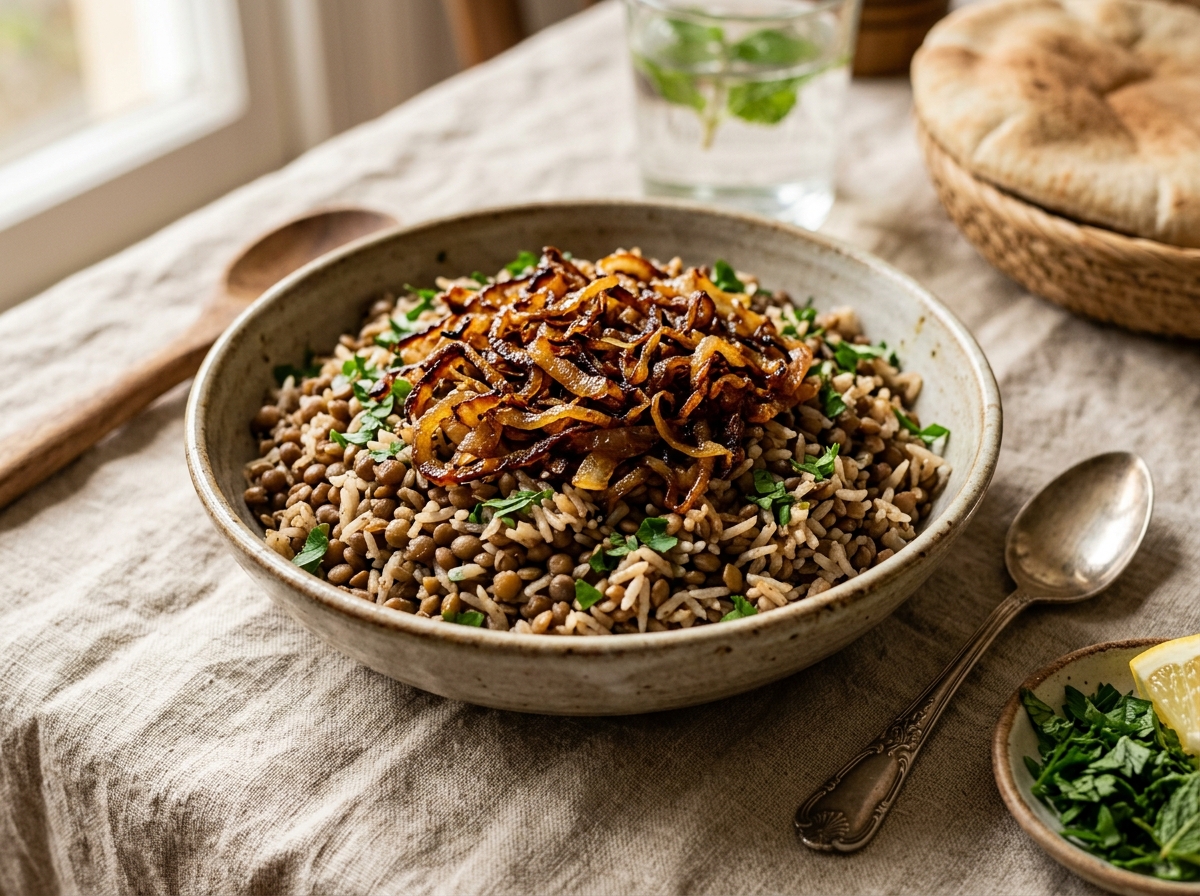 Vegan Kıbrıs Mücendra Pilavı