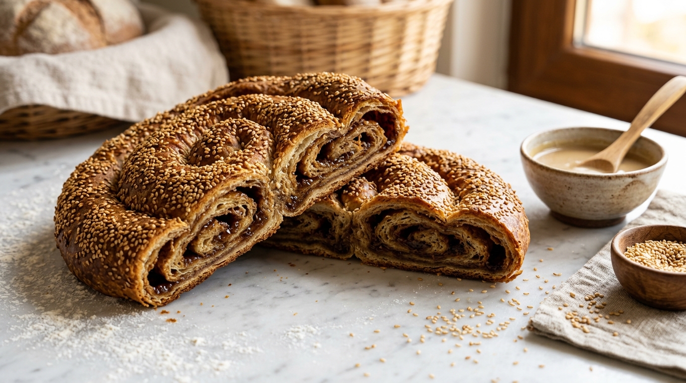Vegan Kıbrıs Tahinli Çöreği